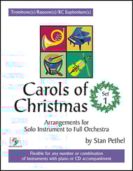 cover Carols of Christmas #1 Trombone/ Bassoon/ Baritone BC Book, Flexible Ensemble, opt. Solo cover